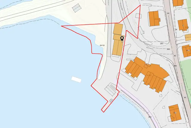 Kartutsnitt som viser eiendommen